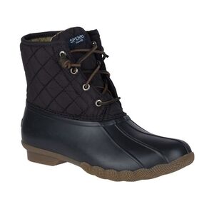 Sperry Women's Quilted Black and Tan Boots
